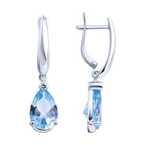 Серьги из серебра с фианитами SOKOLOV 94023258