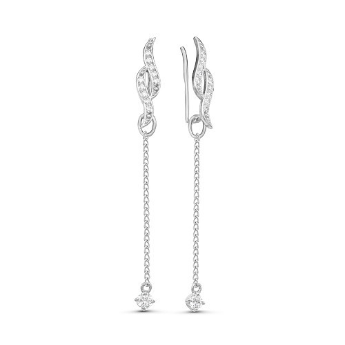 Серебряные серьги с фианитом Красная Пресня 3388870Д