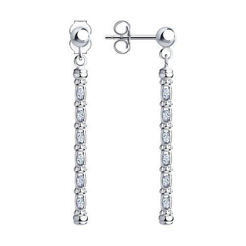 Серьги из серебра с фианитами SOKOLOV 94024512