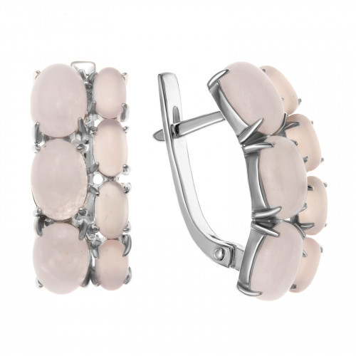 Серебряные серьги с кварцем розовым Teosa 200-947-RQ