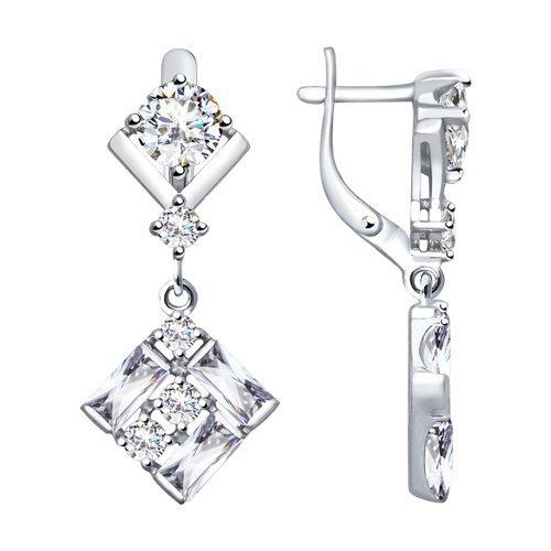 Серьги из серебра с фианитами SOKOLOV 94022704