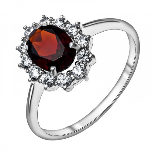 Кольцо из серебра с фианитом Teosa 100-498-GR размеры - 17,5 18,5