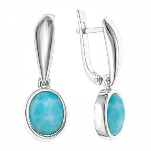 Серебряные серьги с ларимаром Teosa 2000-0339-LR