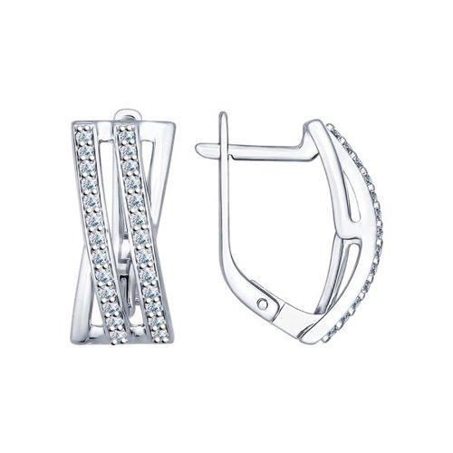 Серьги из серебра с фианитами SOKOLOV 94022217