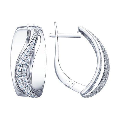 Серьги из серебра с фианитами SOKOLOV 94022651
