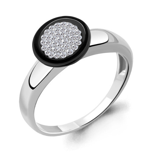 Кольцо из серебра с стеклом Aquamarine 66585.5 размеры - 17 17,5