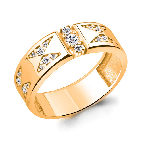 Кольцо из серебра с фианитом Aquamarine 68631А.6 размеры - 18