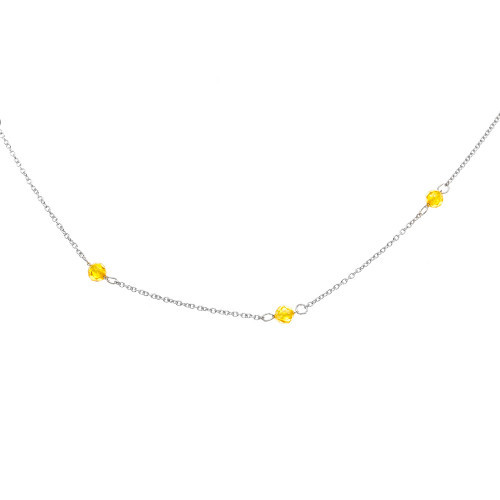 Серебряное колье с фианитом Адамант Ср925Р-864603038Ф2 размеры - 38