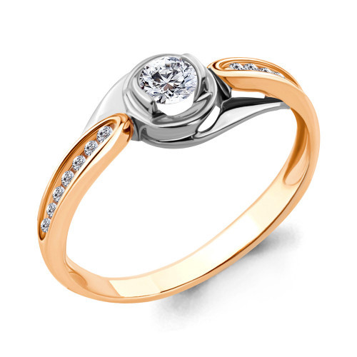 Кольцо из серебра с фианитом swarovski Aquamarine 66569А#