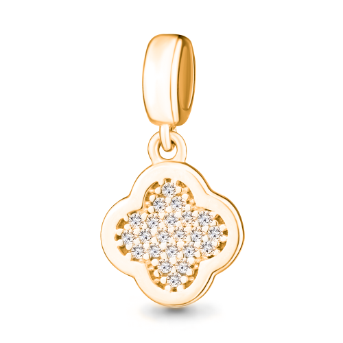 Подвеска Aquamarine серебро с позолотой, фианит, фантазия 24055А.6