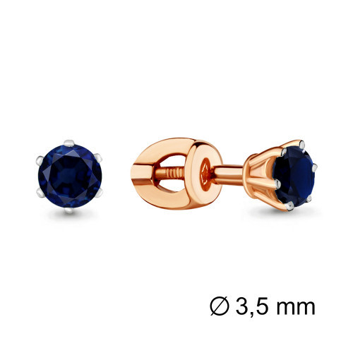 Серьги Aquamarine серебро с позолотой, нано сапфир, "каратник" 42893Н.6