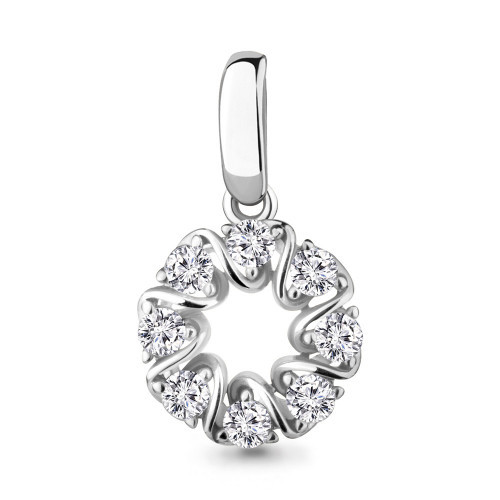 Подвеска Aquamarine серебро с родием, фианит, фантазия 24328А.5