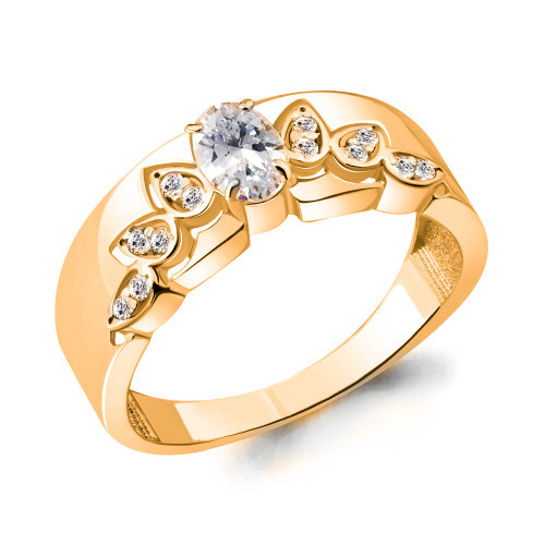 Кольцо из серебра с фианитом Aquamarine 69154А#