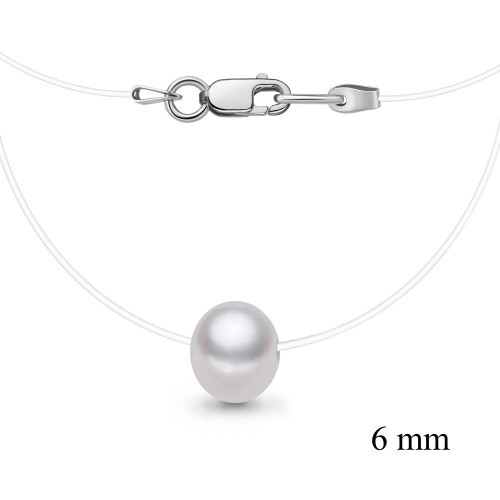 Колье Aquamarine серебро с родием, жемчуг культ., 73609.5