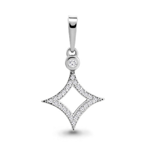 Подвеска Aquamarine серебро с родием, фианит, геометрия 24097А.5
