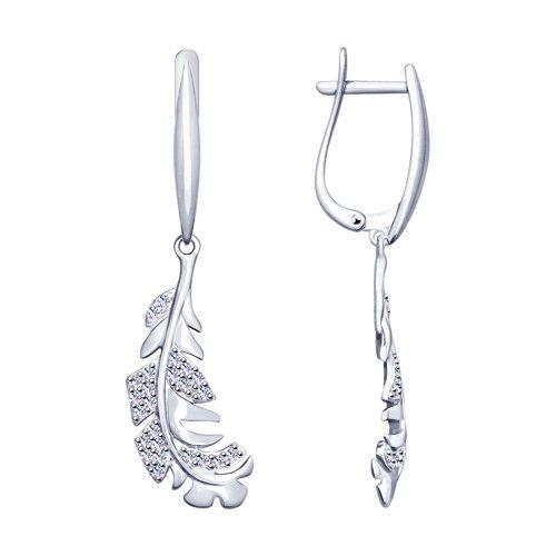 Серьги из серебра с фианитами SOKOLOV 94023108