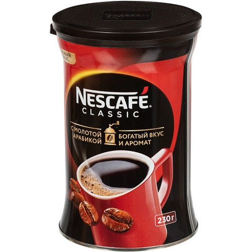 Nescafe classic, растворимый, ж/б, 230 гр