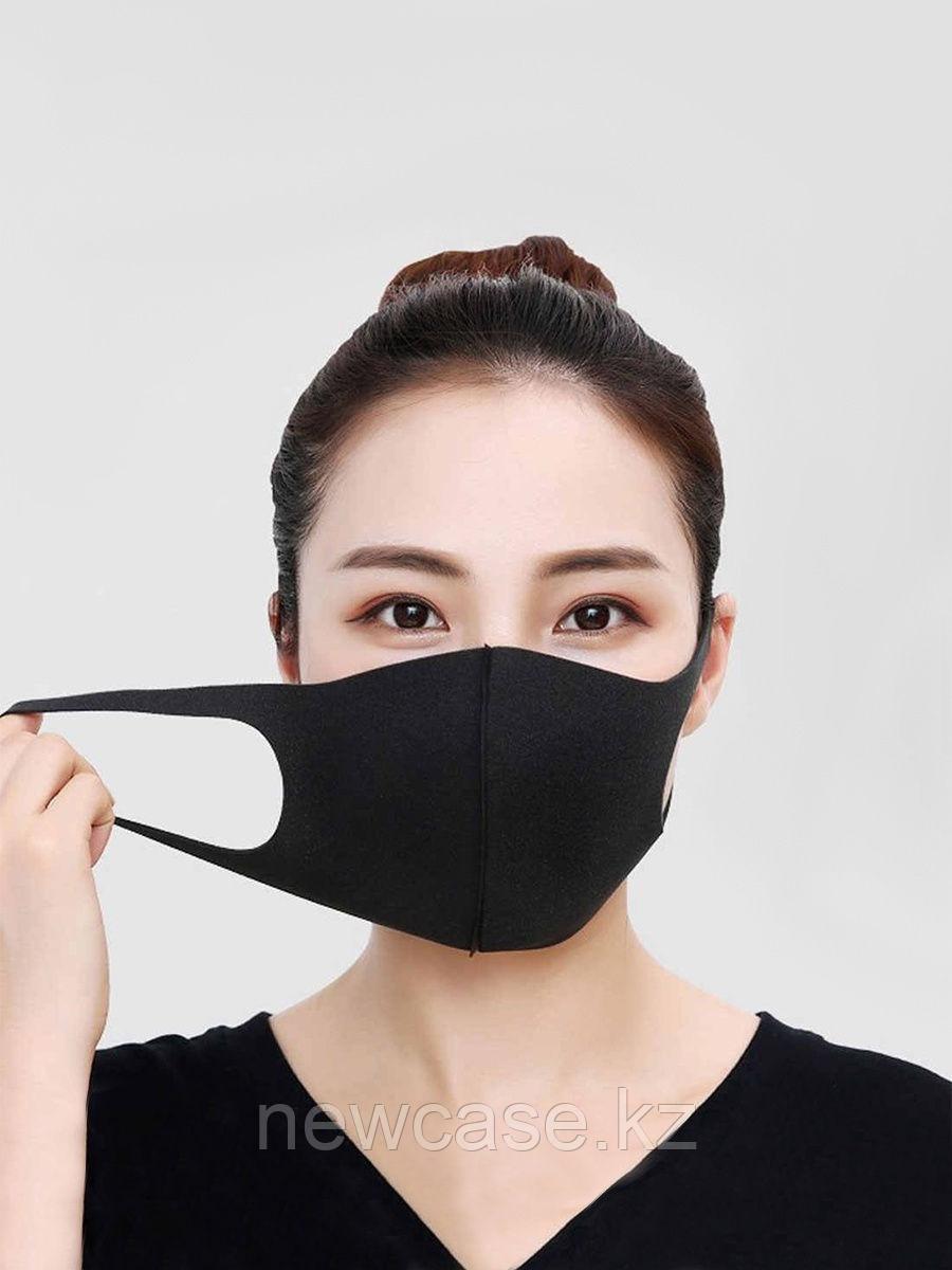 Модная многоразовая моющая маска многослойная черная, оптом и в розницу - фото 1 - id-p83266156