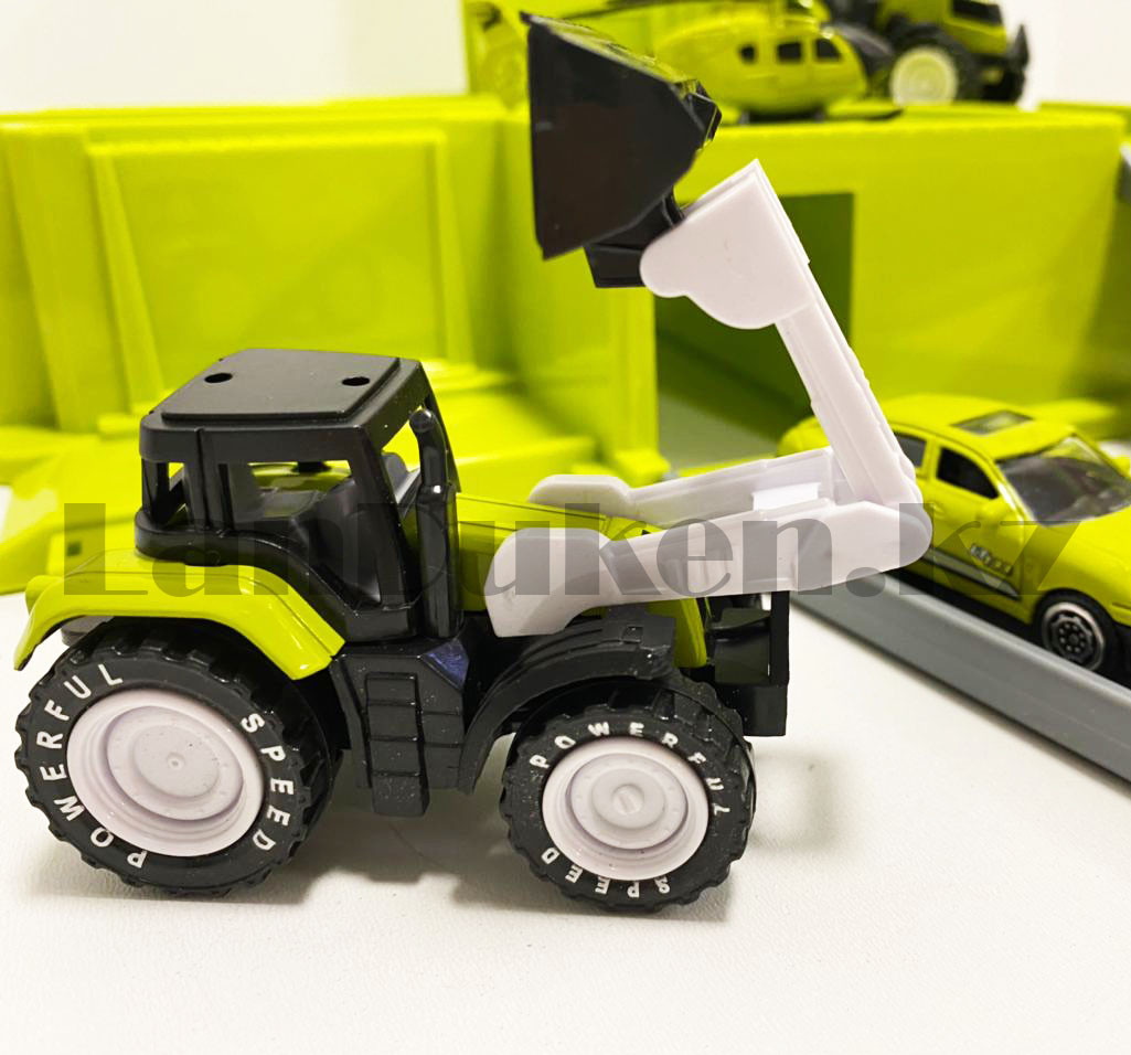 Игровой набор конструктор Паркинг с 5 металлическими машинками Ферма Parking lot Farming CM559-81 - фото 9 - id-p83265691