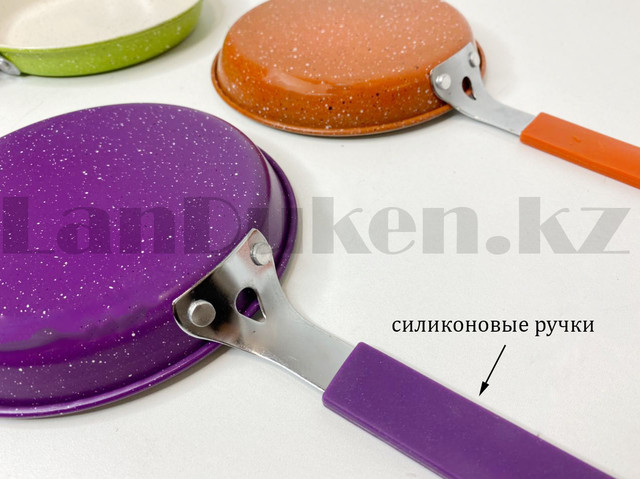 Сковорода маленькая алюминиевая с силиконовой антискользящей ручкой с ...