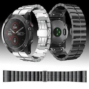 Роскошный ремешок для Garmin Fenix 7X 6X Pro solar 5X Plus Band 26 мм браслет с застежкой-бабочкой Сталь, фото 2