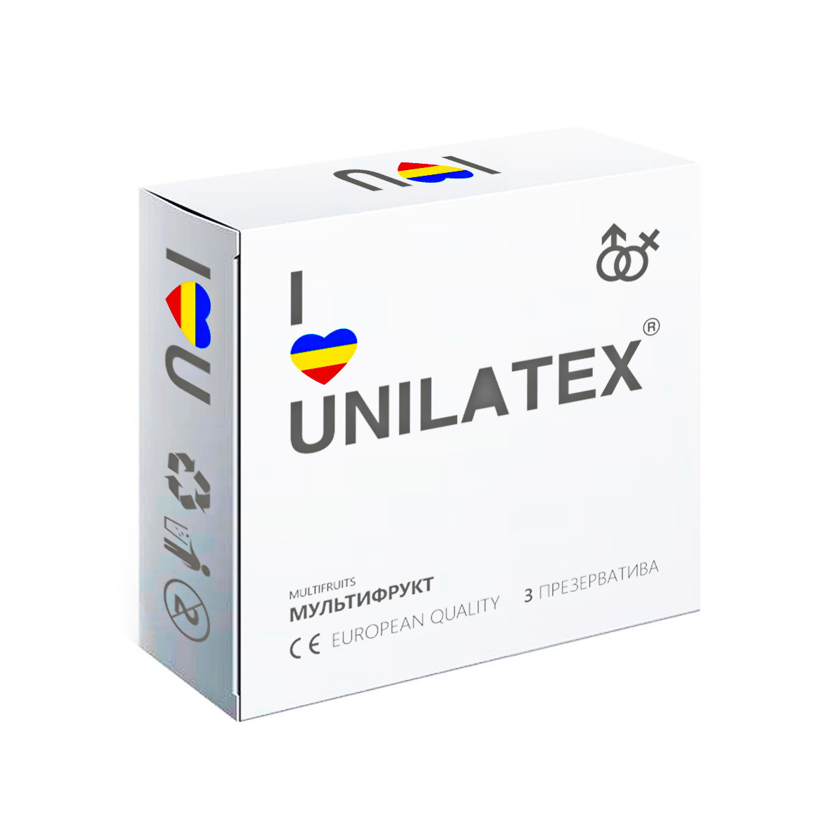 Цветные презервативы "Unilatex Multifruits" цветные ароматизированные, 3 штуки