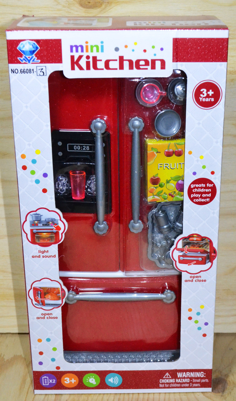 66081-3 mini kitchen красный холодильник, 33*17см