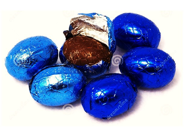 Шоколадные яйца (Синие) молочный шоколад   1кг