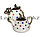 Набор чайный двойной чайник для кипячения воды со свистком и заварочный чайник с ситом керамика Горошек, фото 2