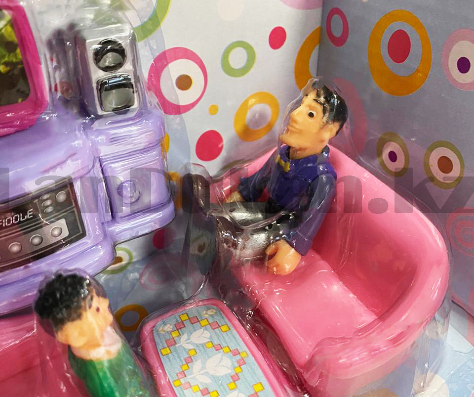 Домик кукольный игрушечный музыкальные и световые эффекты с мебелью аксессуарами и куклами в комплекте - фото 10 - id-p83293483