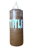 Боксерский мешок TITLE из натуральной кожи (140х45см, 64кг)