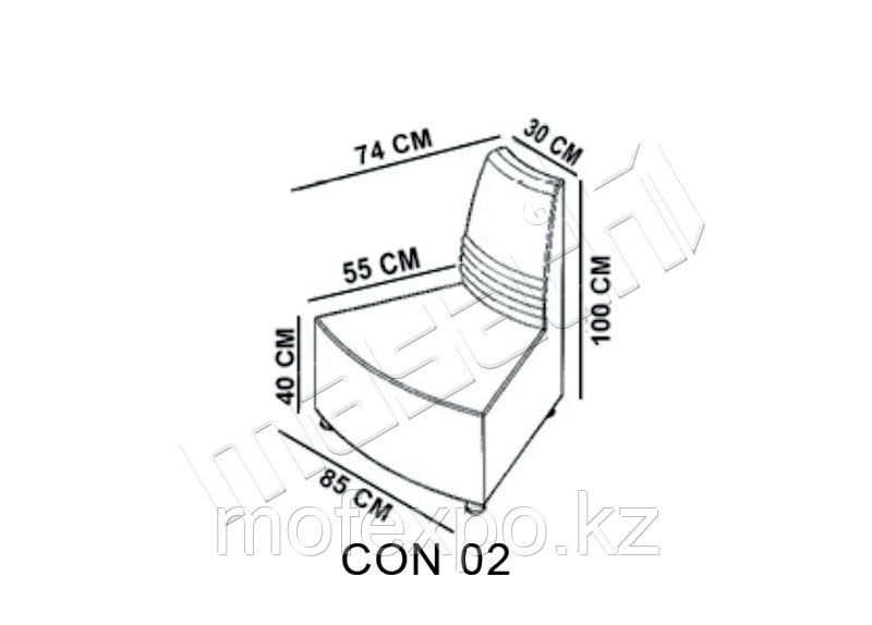 Concord Moduler Bekleme ( Dis Yay ) L: 85 / D: 74 / H: 100