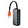 Baseus Steel Cannon Series USB A to USB3.0*3+RJ45 HUB Adapter Dark gray CAHUB-AH0G, фото 2