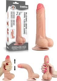 Фаллоимитатор "Sliding Skin Dual Layer Dong 7.0" - Lovetoy, длина 16 см, диаметр 3.2 см