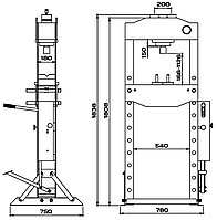 Пресс 30 т. с ручным и ножным приводом KraftWell KRWPR30F