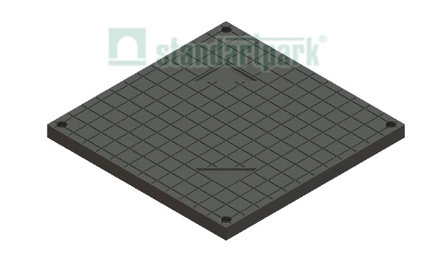 Крышка PolyMax Basic К-39.39-ПП пластиковая черная к дождеприемнику 400*400