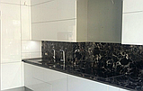 Столешница черный мрамор в кухню, фото 2
