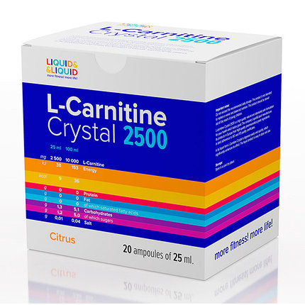 L-карнитин Liquid&Liquid L-CARNITINE 2500 20x25мл., фото 2