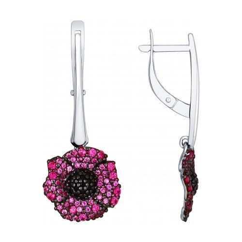 Серьги из серебра с фианитом SOKOLOV 94022376