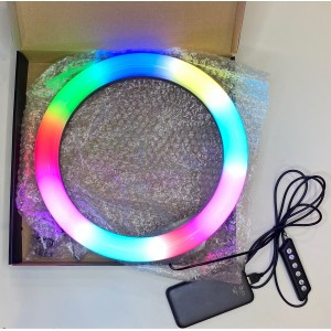 Цветная Кольцевая LED Лампа RGB 26 см (MJ26) +Штатив 210 см