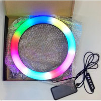 Цветная Кольцевая LED Лампа RGB 26 см (MJ26) +Штатив 210 см, фото 1