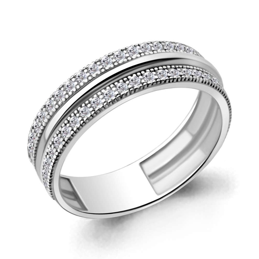Серебряное кольцо Фианит Наносапфир Aquamarine 68840А.5 серебро с родием