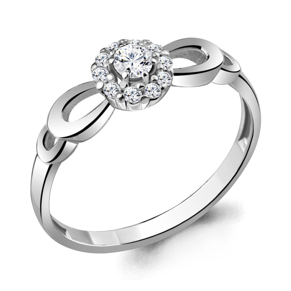Серебряное кольцо Фианит Aquamarine 68813А.5 серебро с родием