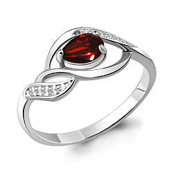 Серебряное кольцо  Топаз Лондон Блю  Фианит Aquamarine 6901103А.5 покрыто  родием