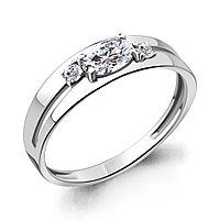 Серебряное кольцо Фианит Aquamarine 68925А.5 покрыто родием