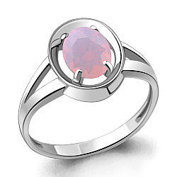 Кольцо из серебра  Наноопал розовый Aquamarine 69419606.5 покрыто  родием