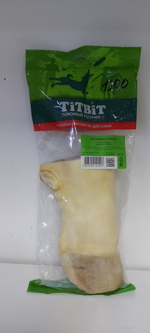 Лакомство для собак TitBit Нога говяжья резаная