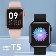 Часы умные IWO Smart Watch поколение T5 с датчиком пульса и артериального давления (Серебристый алюминий), фото 2