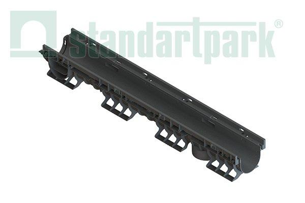 Лоток водоотводный PolyMax Basic DN100 H120 пластик высокий борт