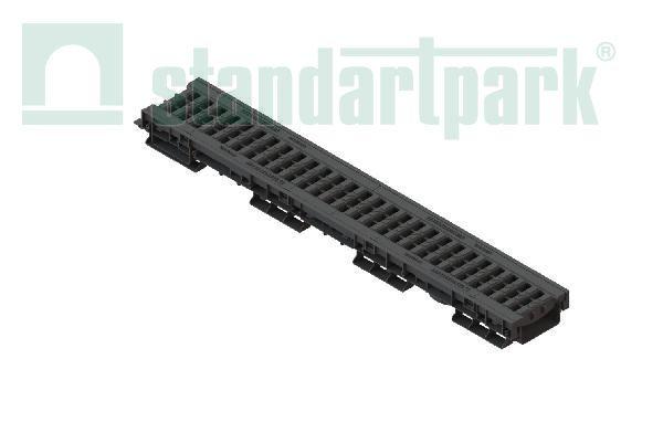 Лоток водоотводный PolyMax Basic пластиковый с решеткой ячеистой пластиковой А (комп)